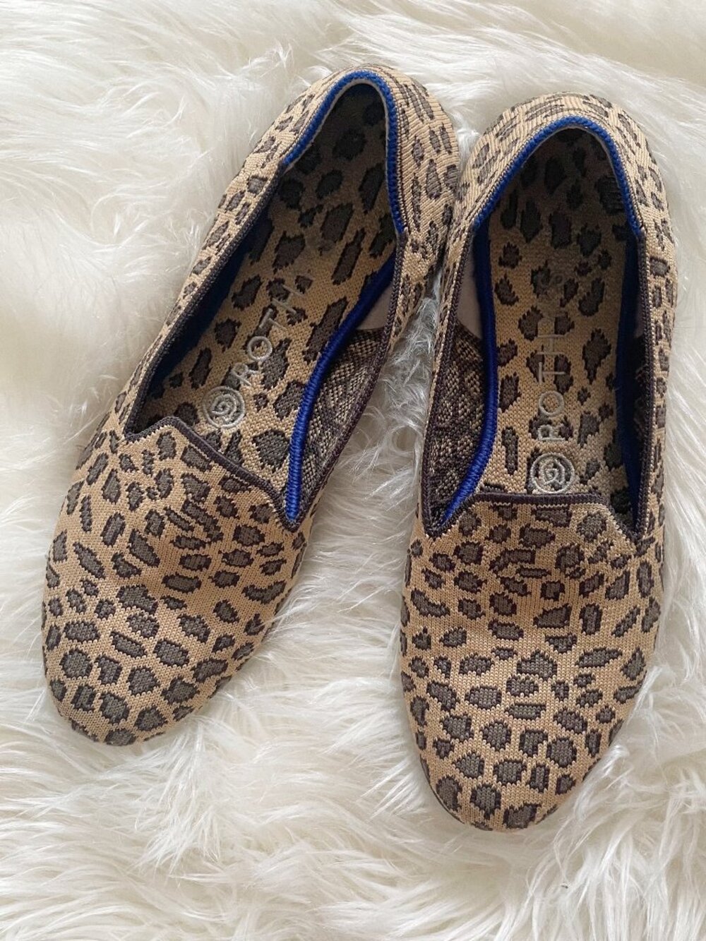 Rothy’s Brown Black Leopard Animal Print Slip On Loafer Flat Shoes